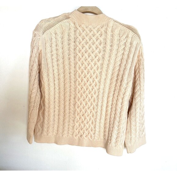 J Crew Cotton/Cashmere  Cable Knit Crewneck Sweater in Cream Col Size XS NEW - Picture 4 of 7